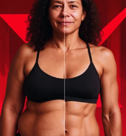 Barriga chapada antes e depois